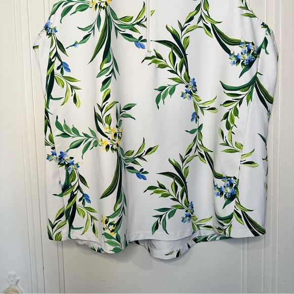 Tommy Bahama Aubrey Floral Glow SL Mock White Size XL - Picture 3 of 11
